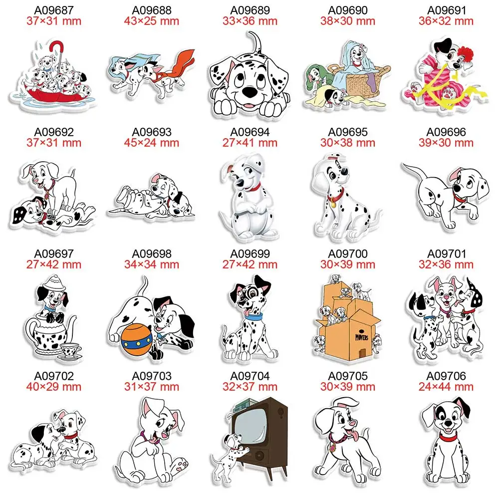 

Disney Planar Resin Flatback Printed 101 Dalmatians Gog Cabochon for Hairbows DIY 30Pcs/lot Keychain Earring Craft Accessories