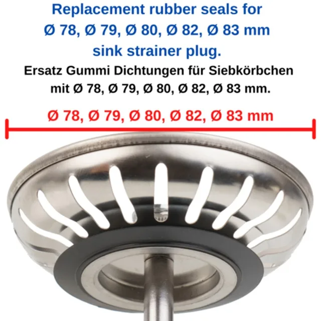 5Pcs Kitchen Sink Rubber Seal For Franke Basket Strainer Plug Kitchen Bathroom Sink Drain Seal Gasket 6