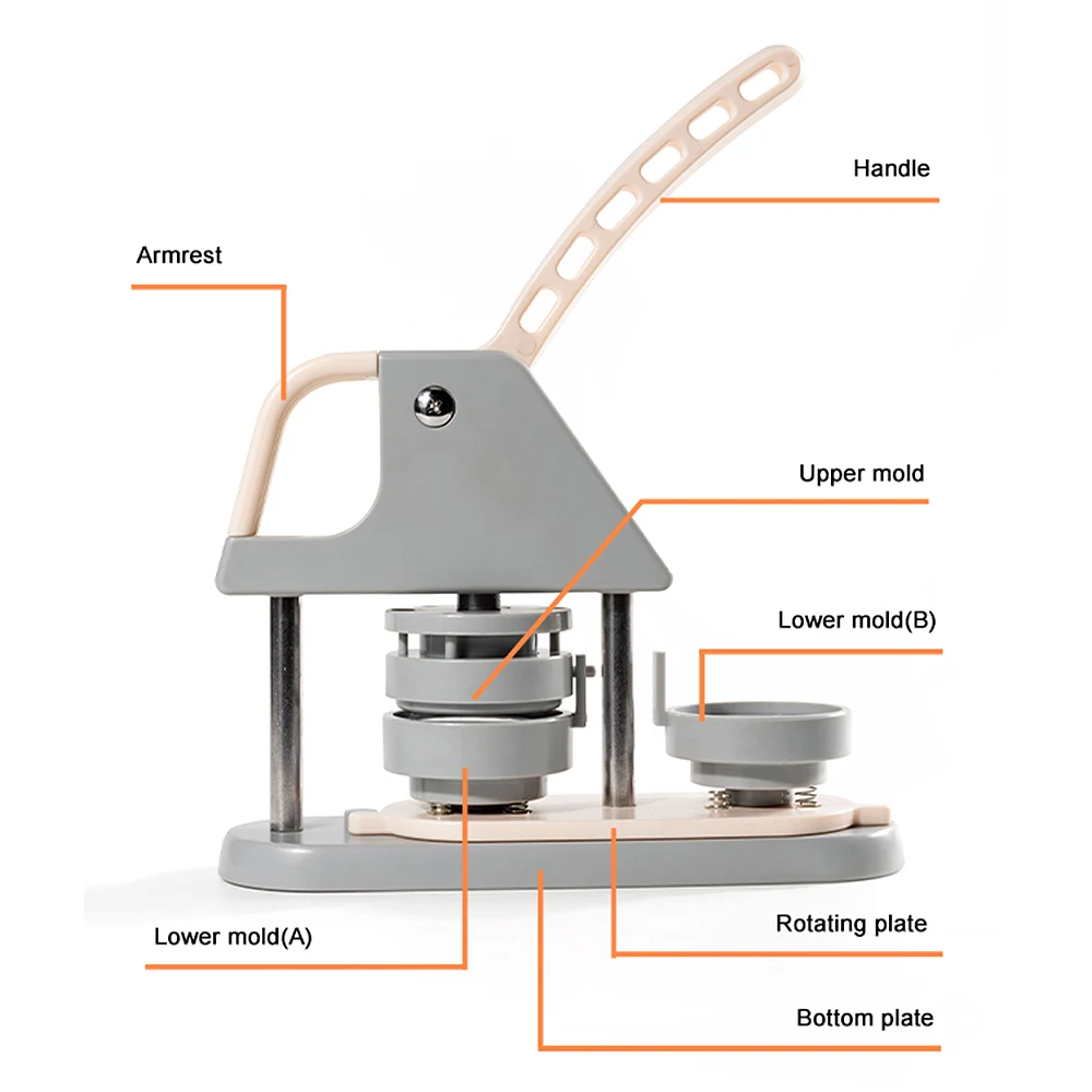 58mm Pin Badge Press Machine with Button Maker Supplies for Kids Friends button press