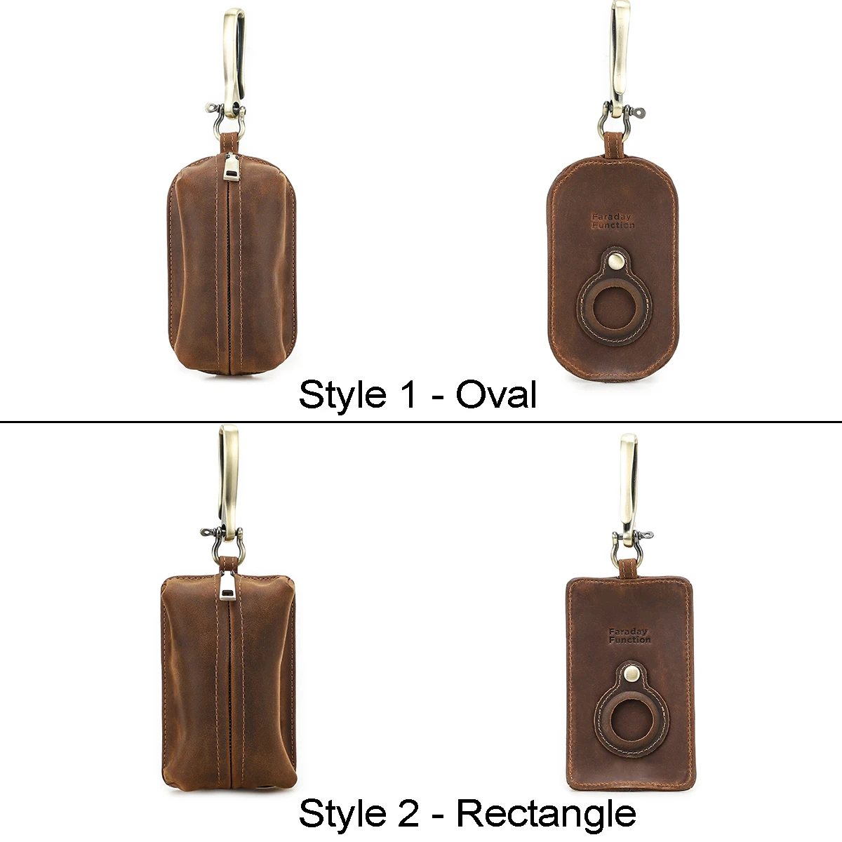 CONTACT'S Genuine Leather Faraday Car Key Pouch Signal Shielding Faraday Cage RFID Bag Key Fob Protector Car Wallets
