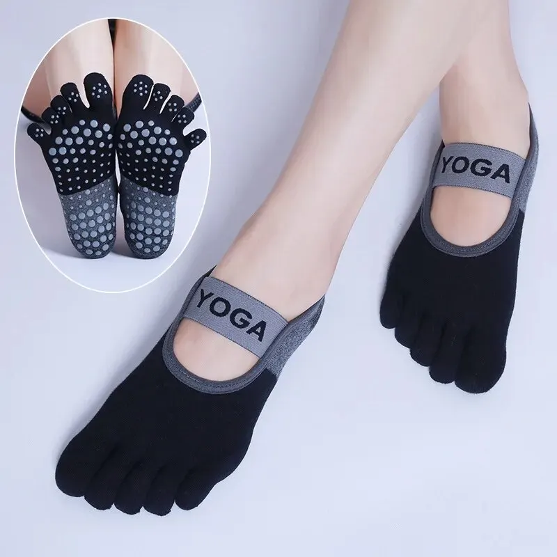 Ladies Breathable Yoga Socks Silicone Non-Slip Five Finger Pilates Socks for Women Backless Fitness Ballet Dance Cotton Gym Sock Best Sellers In Women's Clothing