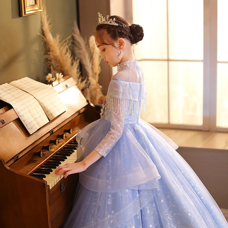 Child Light Blue Party Dress GACH271