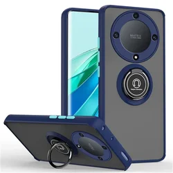 Armor Matte Shockproof Case with Ring Magnetic Holder Stand for Magic 5 Lite (Dark Blue)