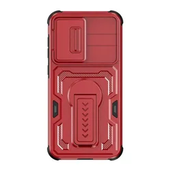 Durable Folding Rugged Phone Case with Drop - Proof Lens Protector for Moto G power 2026 (Red)