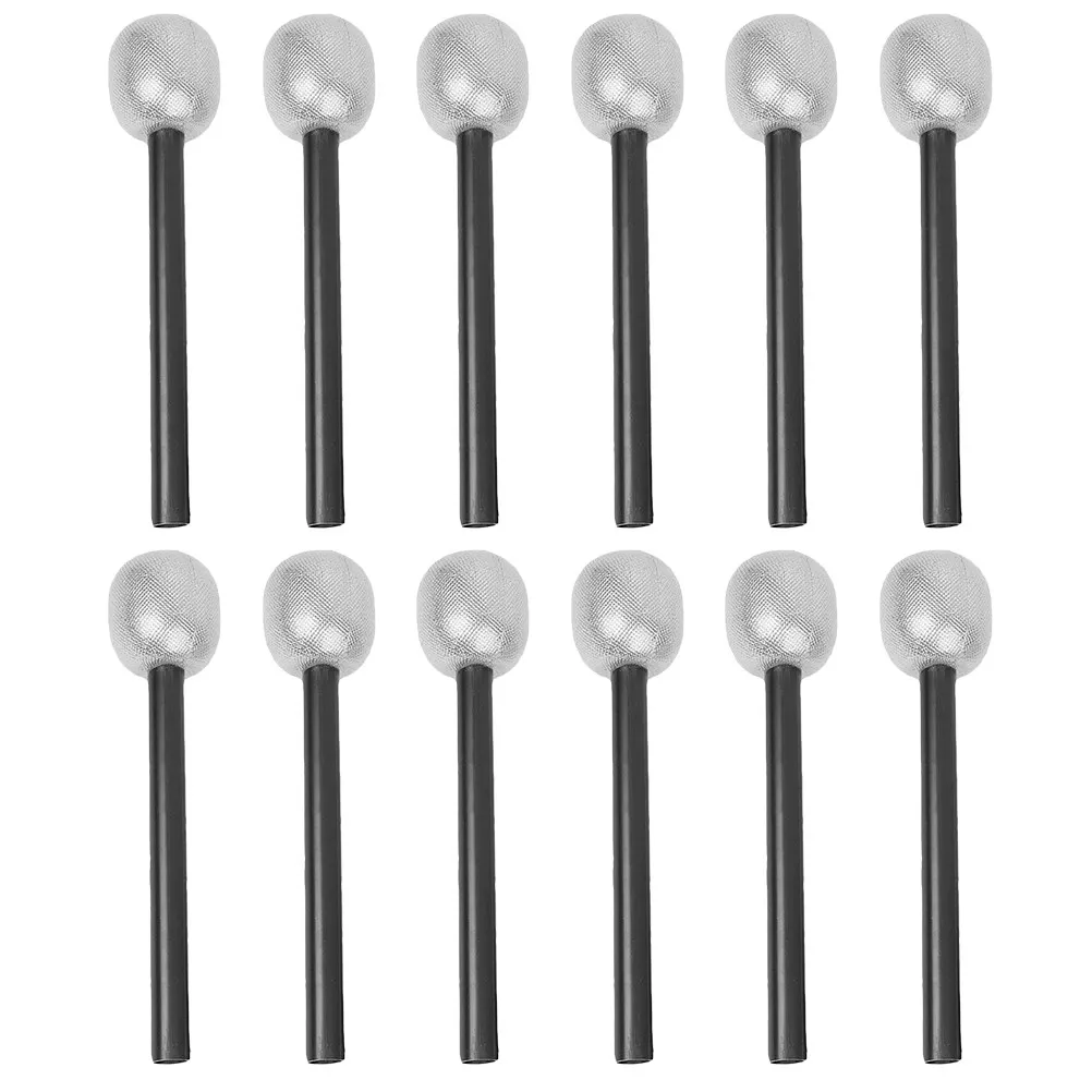12Pcs 어린이를위한 놀이용 마이크 소품 노래하기 자신감 구축 무대 댄스 파티 휴일 공연 음악 학습