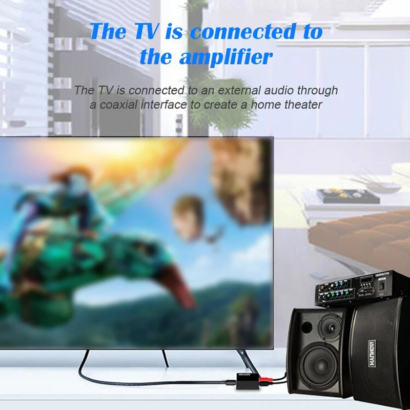 Digital To Analog Audio Converter Support Bluetooth 3 5mm Suitable For TV Audio Digital Coaxial Fiber Optic Analog Output Conver