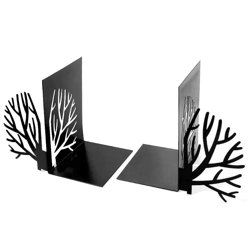 Book Ends Hollow Out Bookend Supports Stable Stand Iron Metal Bookends for Folders Hotel Home Desk Stationery 2pcs/set book organizer book holder book stand book terminal