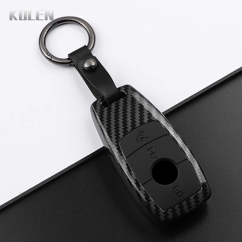 Carbon Fiber Style Car Key Case Cover