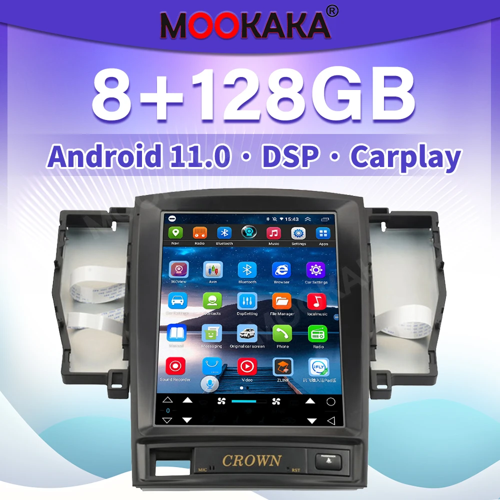 

Автомобильный радиоприемник Carplay для Toyota Crown Majesta S180 2003-2009, GPS-навигация, мультимедийный плеер DSP, автомобильное стерео головное устройство