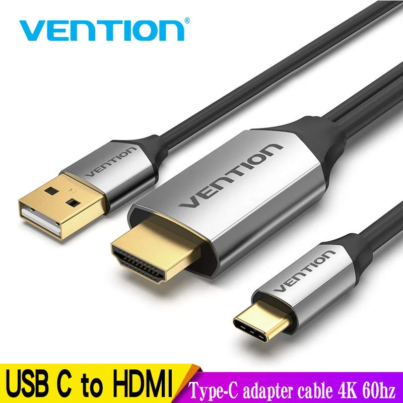 olifant spek Klimatologische bergen Vention Usb C Hdmi Cable 4k 60hz Type C To Hdmi Thunderbolt 3 Converter For  Macbook Huawei Mate 30 Pro Usb Type-c Hdmi Adapter - Audio & Video Cables -  AliExpress