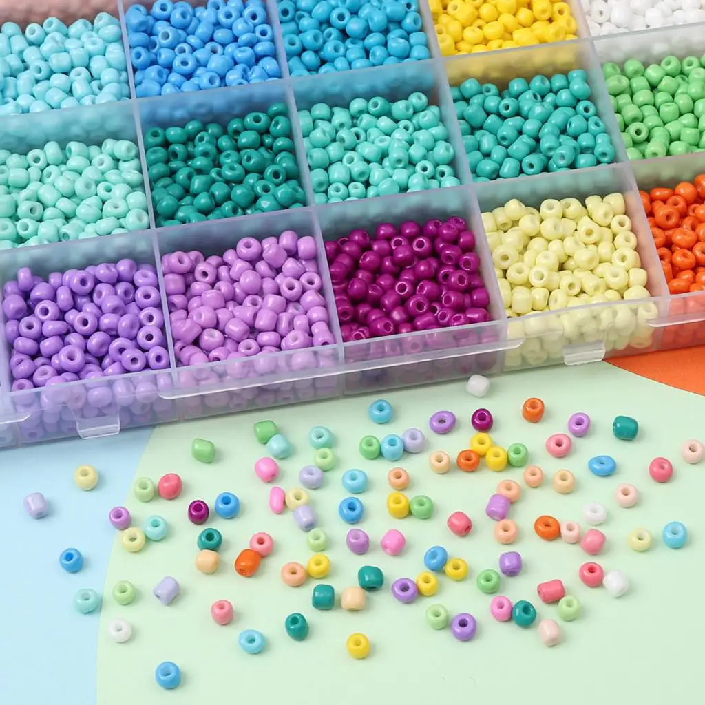 Burning Sand 24colors Charm Beads Glass Seed Bead Box Set Round Beads For DIY Bracelet Necklace Jewelry Making Accessories