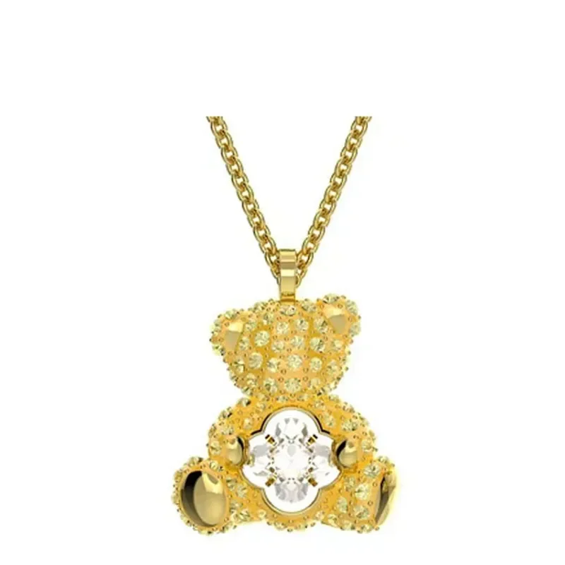 

Cute Yellow Teddy Bear Christmas Gift 2023 New Fashion and Exquisite Women's Necklace Pavé, Free Shipping
