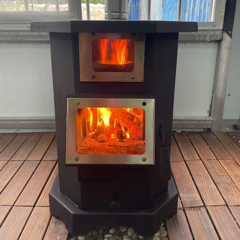 เตาไม้กลางแจ้งแบบไร้ควันสำหรับใช้ในบ้านและนอกบ้าน เตาอเนกประสงค์สำหรับให้ความร้อนและทำอาหาร ใช้ได้ทั้งถ่านและไม้ รุ่น E 1