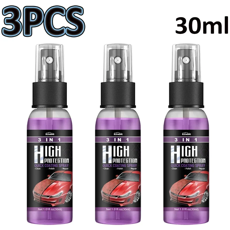 1/3Pc Spray Per Rivestimento In Ceramica Per Auto 3 In1 Spray Per Rivestimento Rapido Ad Alta Protezione Shine Wash Car Shield Cleaning Cera Per Verni