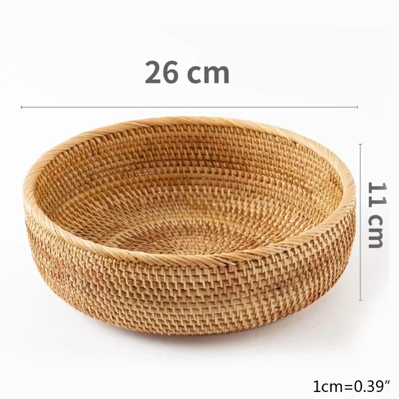 Handwoven Rectangular Rattan Wicker Basket Fruit Tea Snack Bread Picnic Cosmetic Storage Box Kitchen Supplies Household Tools 6