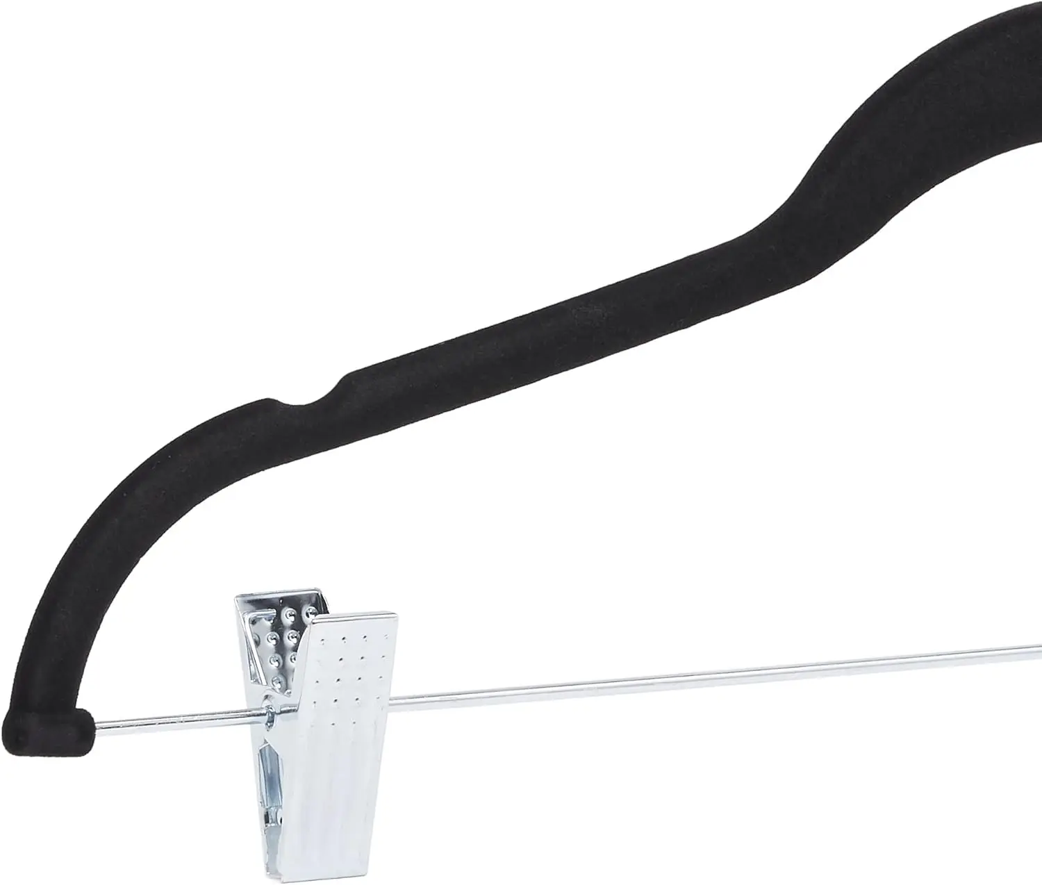 Velvet, Non-Slip Closet Skirt Clothes Hangers with Clips, Pack of 24, Black/Silver 4