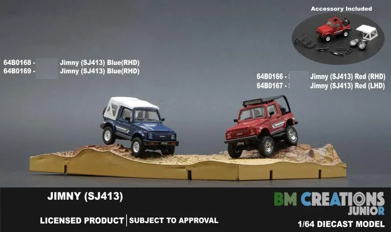 

New BM 1/64 Scale Jimny SJ413 Miniature Cars by BM Creations JUNIOR 3 inches Diecast toys For Collection Gift