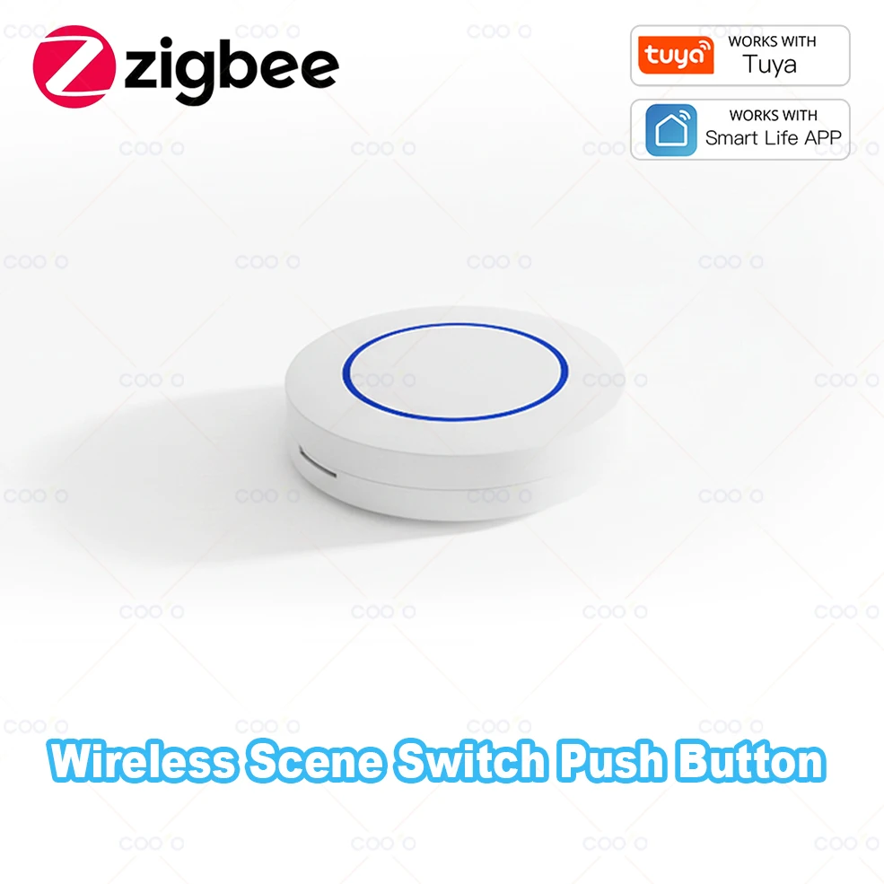10458-414a89.jpg Tuya ZigBee Wireless Push Button Smart Scene Switch Controller Automation Scenario Linkage with Tuya devices Need Zigbee Gateway - Image 1