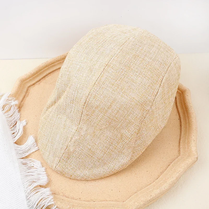 Men Spring and Summer Berets British Style Beret Hat Retro England Hats Male Fashion Hats Peaked Painter Caps for Dad 6