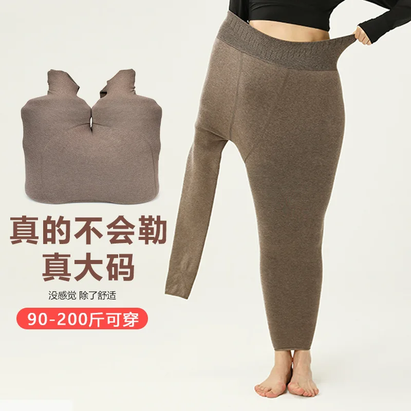 

Cotton Tights for Women Winter Plus Size Fleece Thicken Outer Wear Warm Large Size Solid Color One Pantyhose Female Stockings