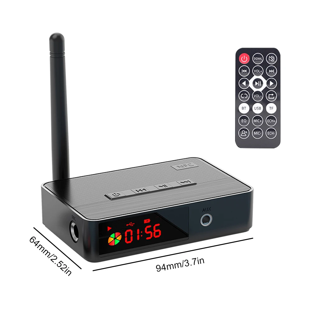 NFC 블루투스 호환 5.3 음악 리시버, 광 동축, 마이크, U 디스크, TF 카드, HIFI 무선 오디오 어댑터, 리모컨 포함