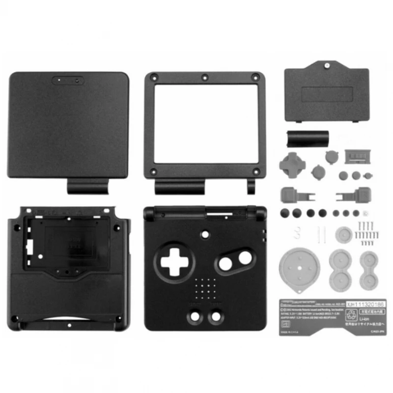 Nintendo Game Boy Advance Sp Flip Buttons Black # Nintendo Game Boy Advance Sp (Ags-001, Ags-101) Full Cover