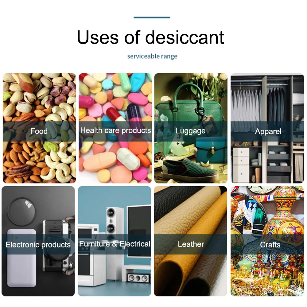 1/10packs 10g 20g 50g 100g Package Non Toxic Silica Gel Desiccant Damp Kitchen Room Living Moisture Dehumidifier Absorber Bag 5