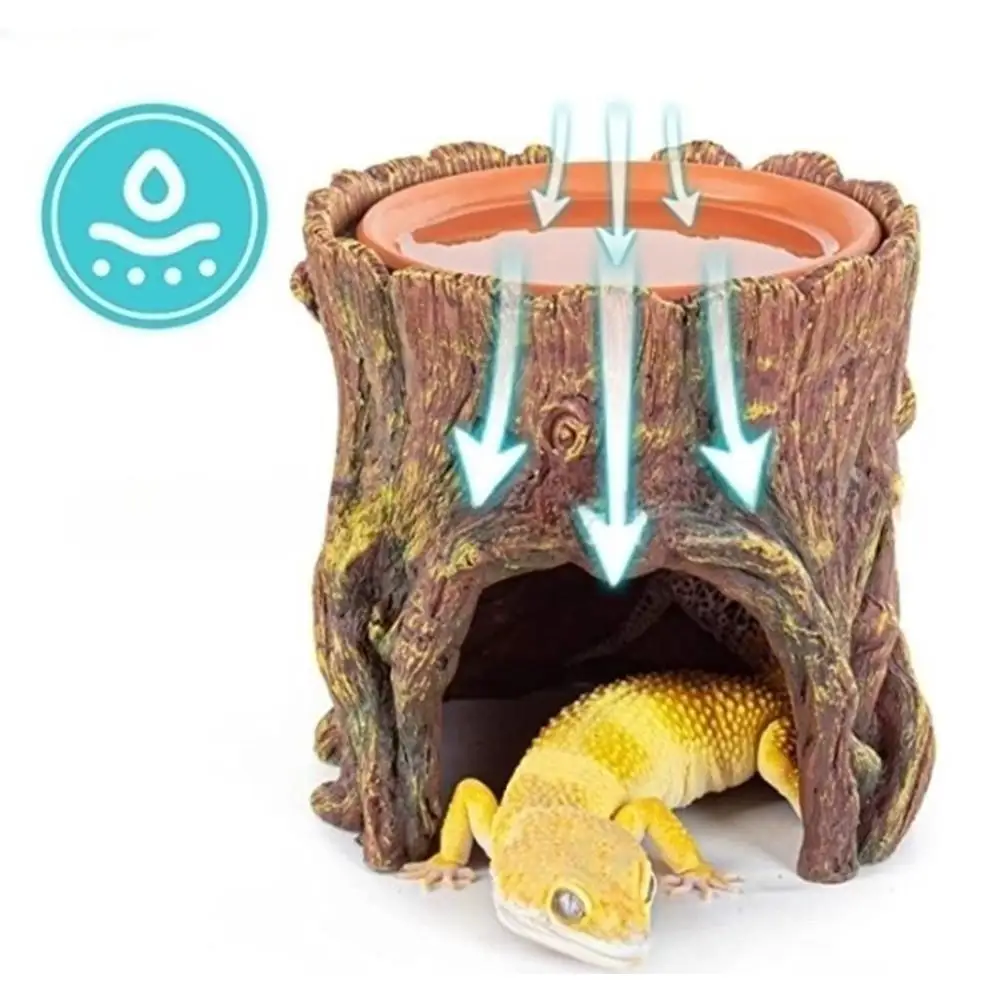 YOUZIReptileHideCaveMoistureKeepingReptileCaveBasinHumidifying