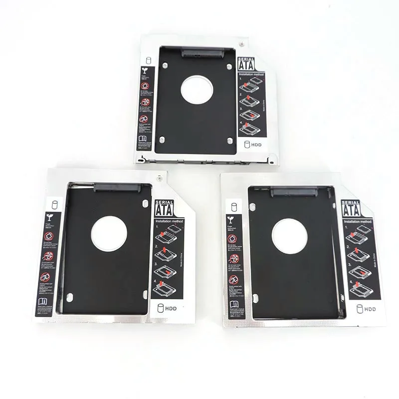 Aluminum 2nd Second Hdd Caddy Hard Disk Drive Case 9.5mm 12.7mm Optibay SATA 3.0 2.5'' SSD DVD CD-ROM Enclosure Adapterbox