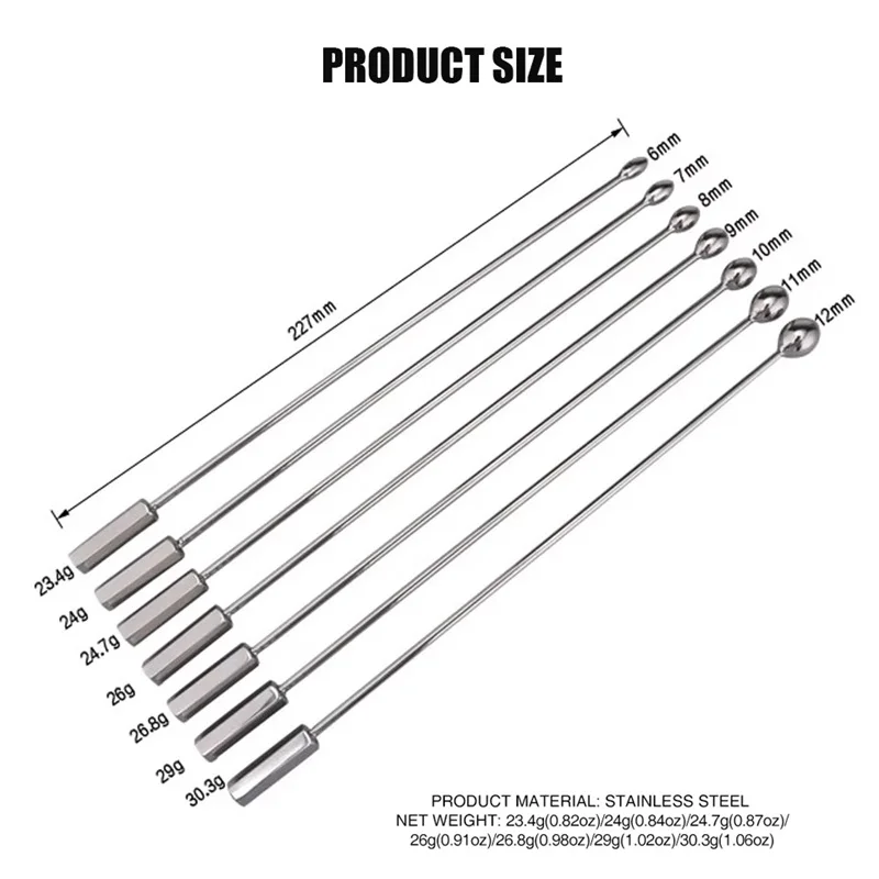 6-12mm Metal Stick Urethral Sound Masturbator Male Urethral Catheter Horse Eye Stimulation Sex Toys Dilator Penis Plug penis sex toys