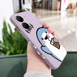 Adorable Shark Design Silicone Phone Case - Soft Protective Cover for Poco X8 ProMax (Light Purple)