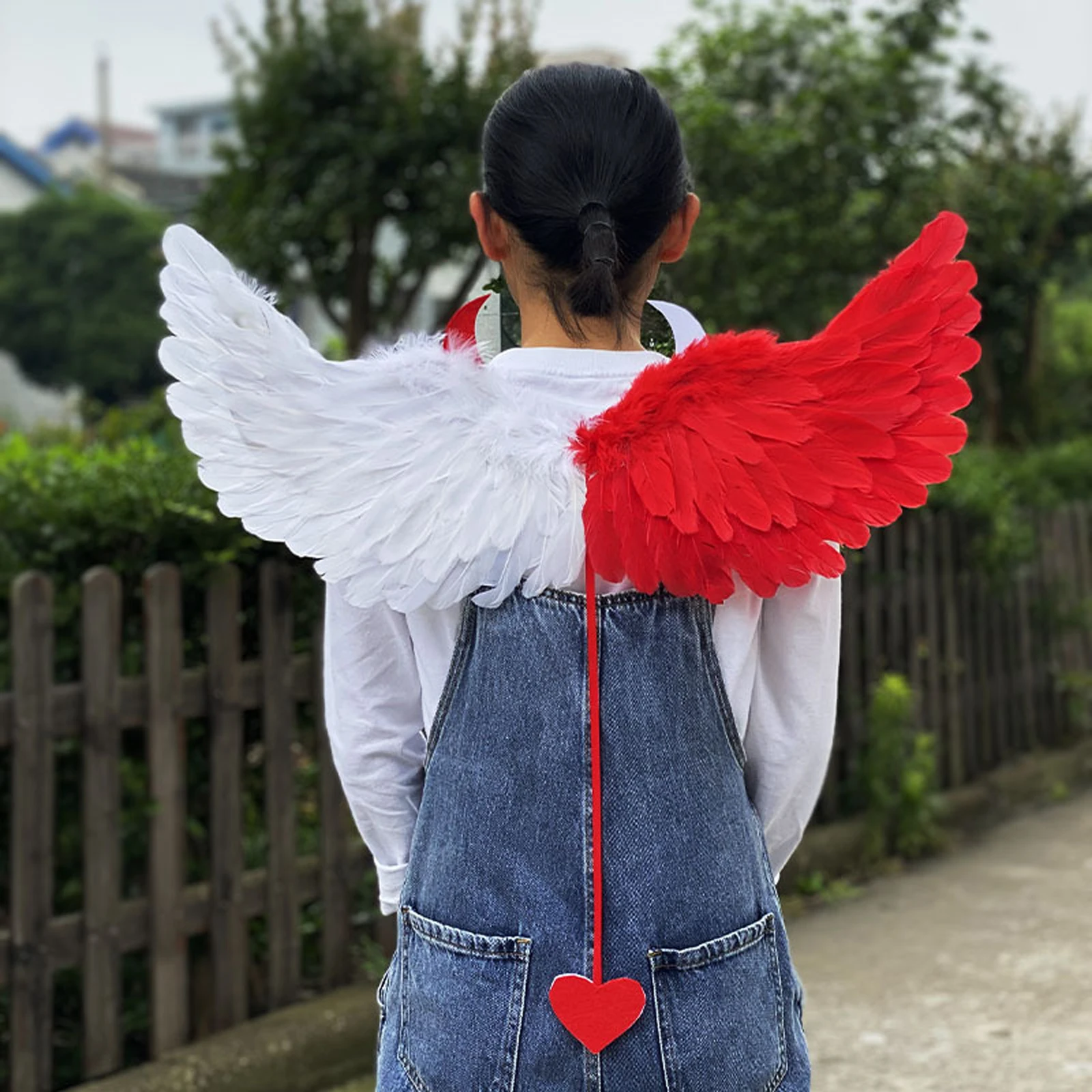 Ailes en plumes d'ange classique, blanc, taille unique, accessoire de  costume à porter pour l'Halloween