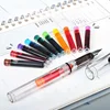 Transparent pen +10 color ink sac, pen can replace ink sac, transparent no printing style ins high appearance level correction p 1