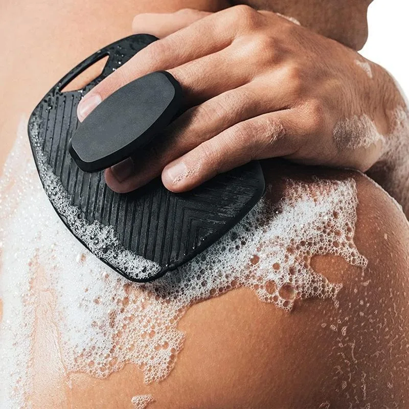 

Soft Silicone Brush Cleanser Manual Body Cleansing Scrubber Shower Gentle Exfoliating Massage Bath Brush For Men