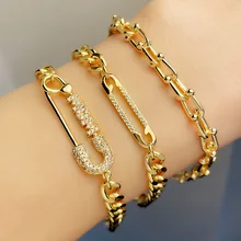 

Popular Hand Decoration Creative Personalized Pin Bracelet Women's Simple Zircon Letter Mom Paper Clip Bracelet