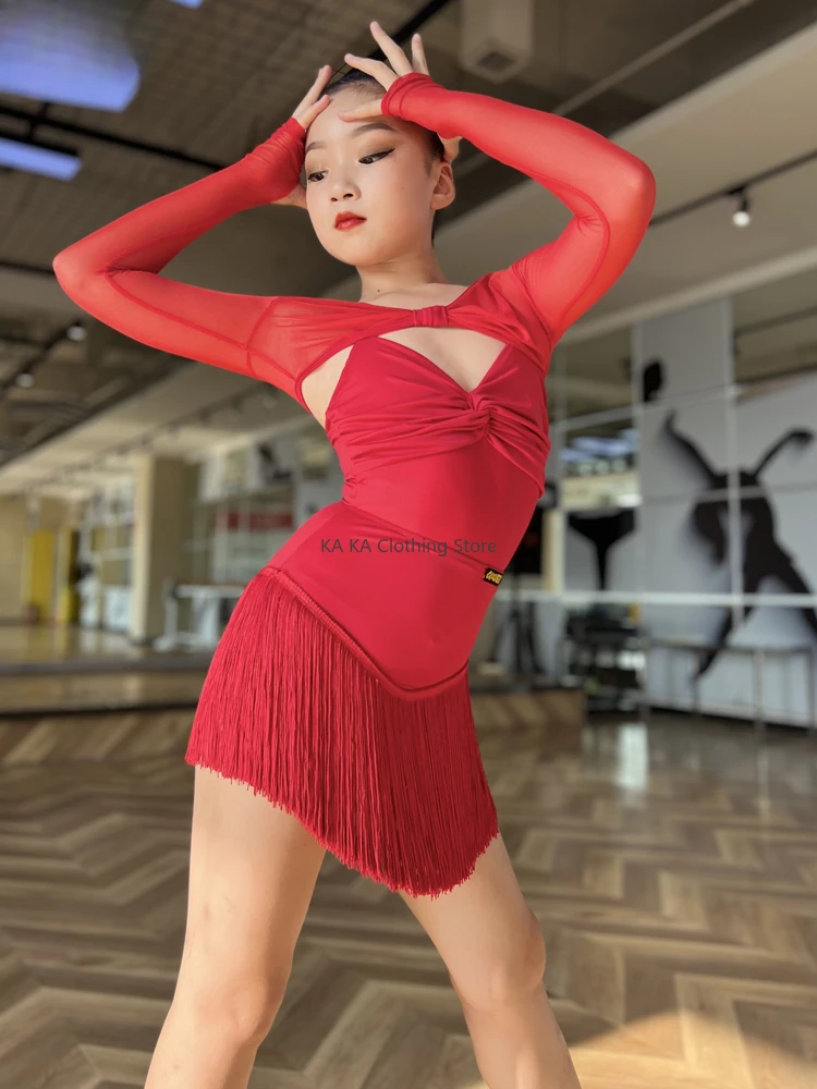 Vestito Da Ballo Latino Con Paillettes E Frange - Senza Maniche - Per Salsa, Tango, Cha Cha - Con Pantaloni - Foto 4