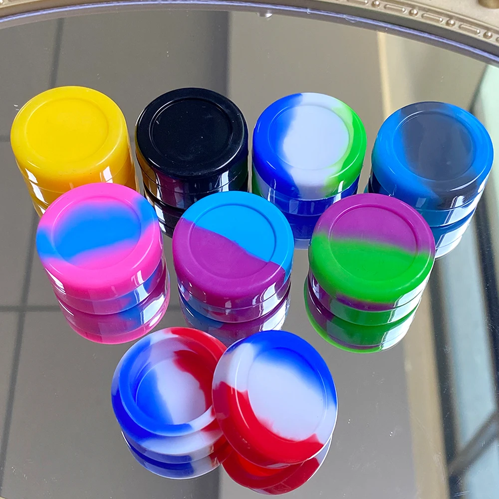 Silicone Jar 2ml/3ml/5ml Nonstick Container Bottle Face Cream Jars Oil Storage Box Makeup Cosmetic Case Home Accessories 50Pcs storage jar