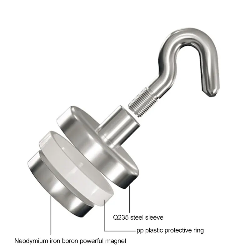 10Pcs Metal Strong Magnetic Hooks Wall-mounted Heavy Duty Magnet Hook Key Coat Hanging Hanger Home Kitchen Bathroom Storage magnetic hooks