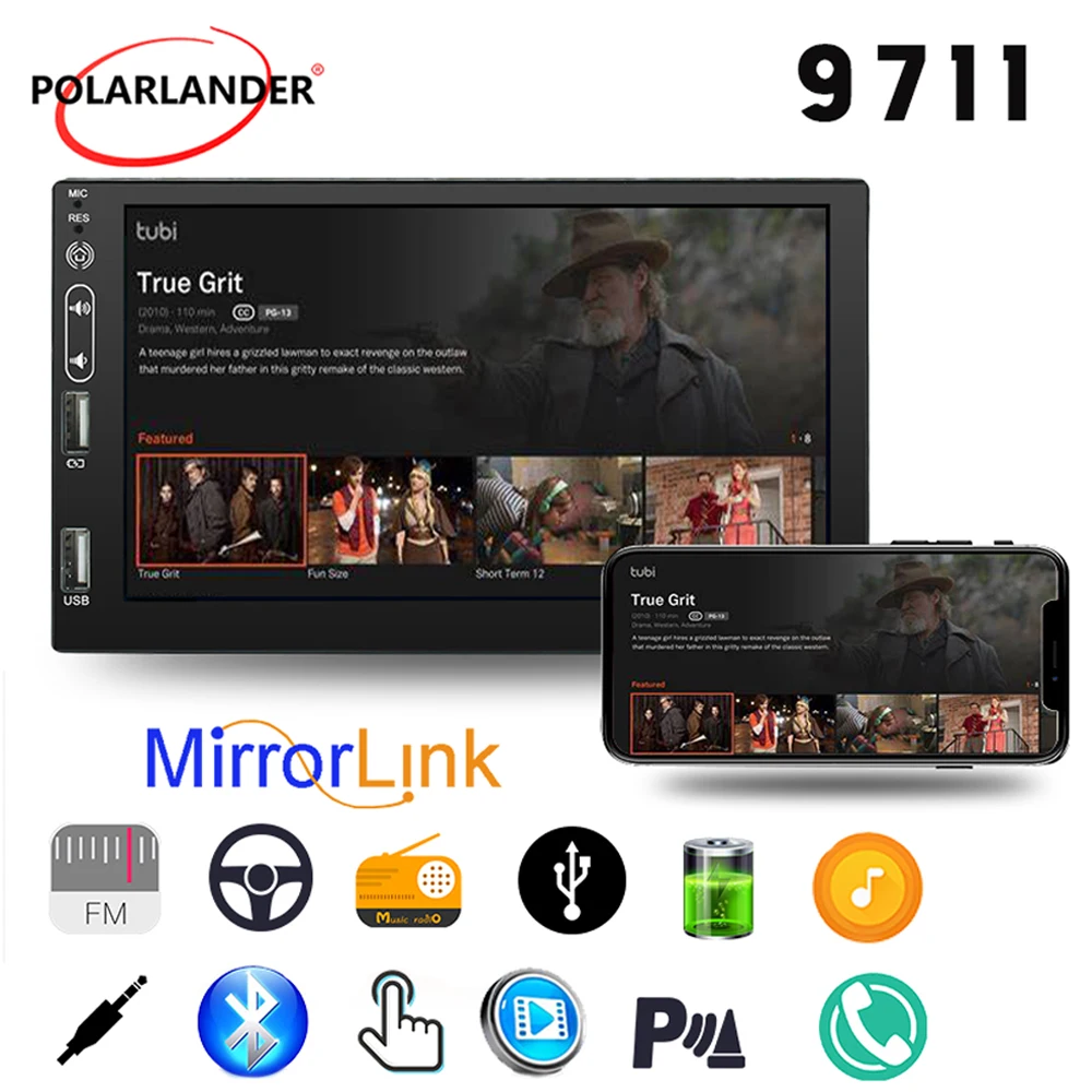 

Car Multimedia Player 7 Inch Android 10 Universal 2 Din Android 10.0 Car Stereo 4 Cores Carplay, Android Auto GPS WIFI+4G 1+16G