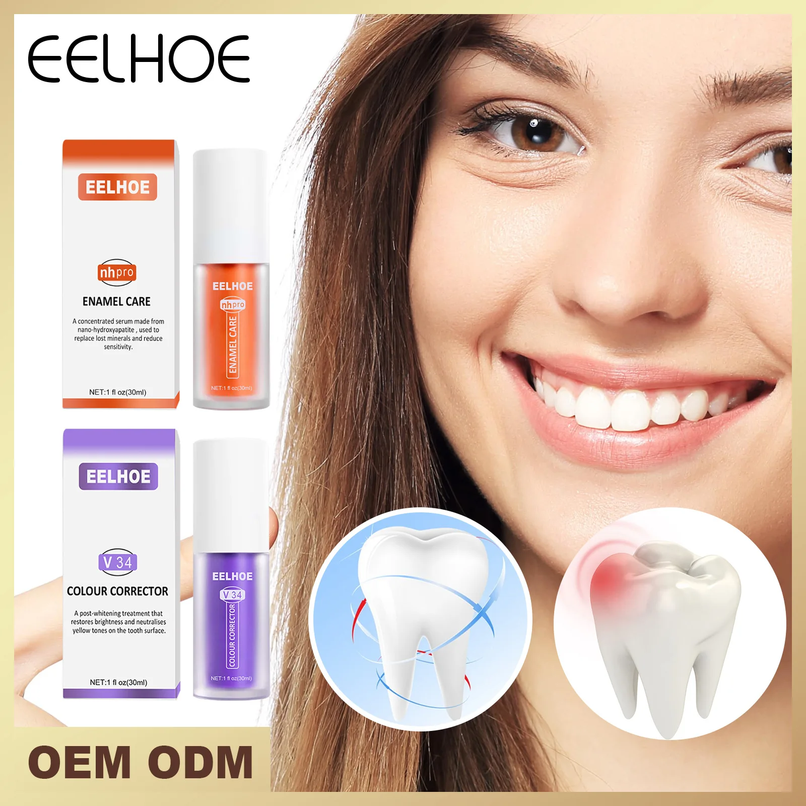 Eelhoe Whitening Toothpaste Teeth Repair Oral Cleaning Care Enamel Repair Toothpaste Fresh