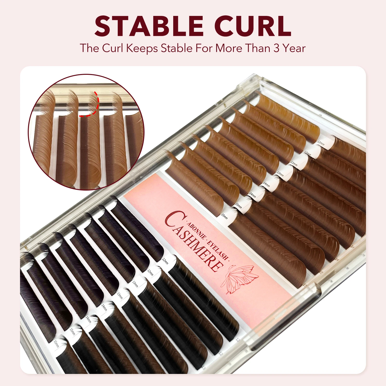 Description Picture 6 of itemAbonnie All Size Brown Classic Individual Eyelashes Russian Volume Lashes