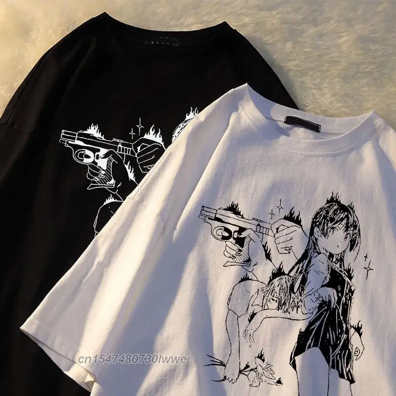 

Kawaii Cat Graphic Print T-Shirt Men/Women Aesthetic Black Tops Casual Tshirt 2022 New 100% Cotton Y2k Female/Male T Shirt