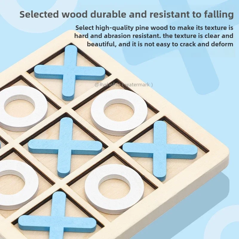 Board Game Table Games Tic Tac Toe Wooden Board Xo Chess Blocks For Classical Family Children Seniors