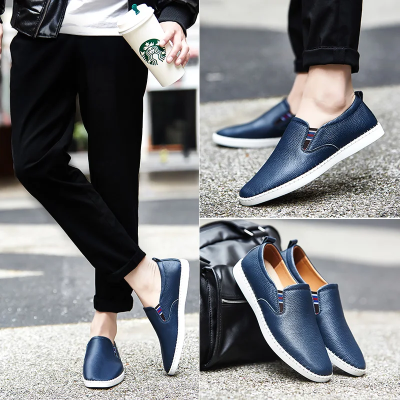 Luxury Handmade Leather Mens Loafers Fashion Slip on Casual Shoes for Men Business Shoes Moccasins Italian Walking Driving