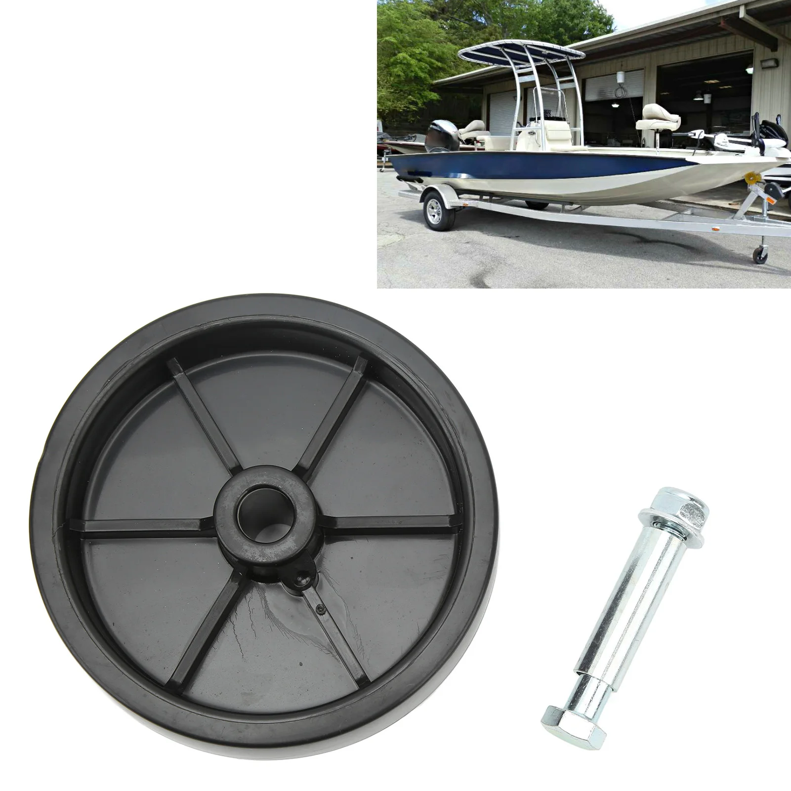 6 Inch Trailer Jack Wheel 1200LB Load Capacity High Temperature Resistance Jack Wheel Caster for RV Trolleys