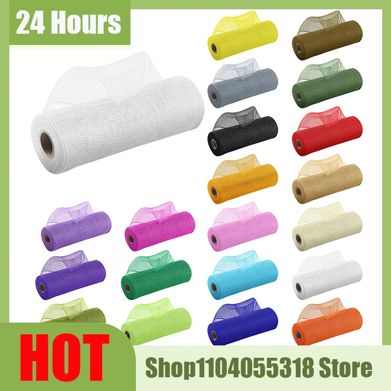 Deco Poly Mesh Ribbon with Foil for Wreaths Swags Bows Wrapping Christmas DIY Decoration 10 Yards 10 Inches Wide
