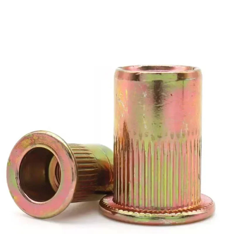 Motorcycle Rivet Nuts Brass Insert Nuts Rivet Nut Screws 1pcs 10pcs Knurled Nuts Rivet Nut Nutsert Cap Carbon Steel M3-M12 Rivnut Cap Flat Read Threaded Insert Inc Plated
