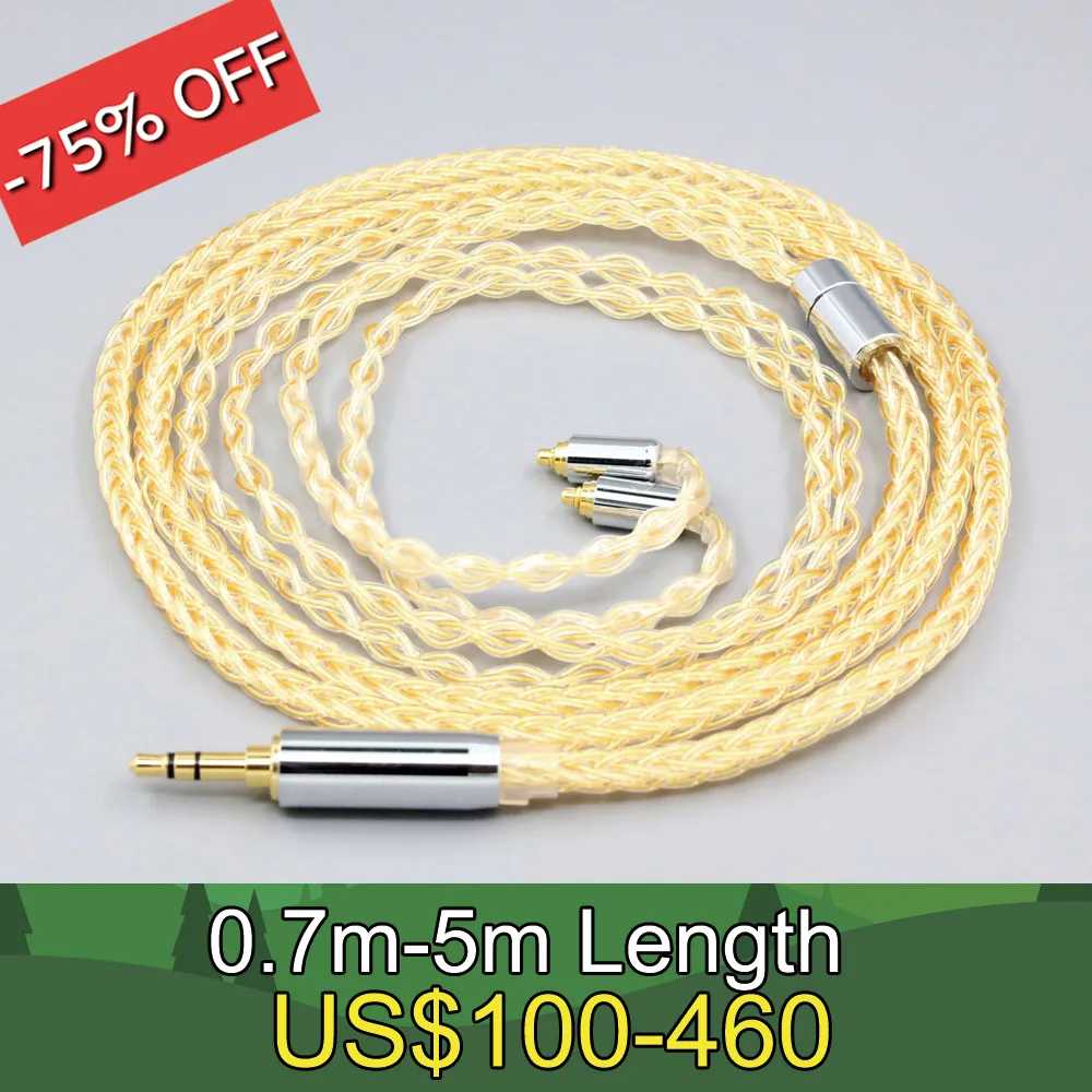 

8 Core 99% 7n Pure Silver 24k Gold Plated Earphone Cable For PHILIPS Fidelio S301 S302 S3 shure AONIC 3 4 5 AONIC 215 LN008435