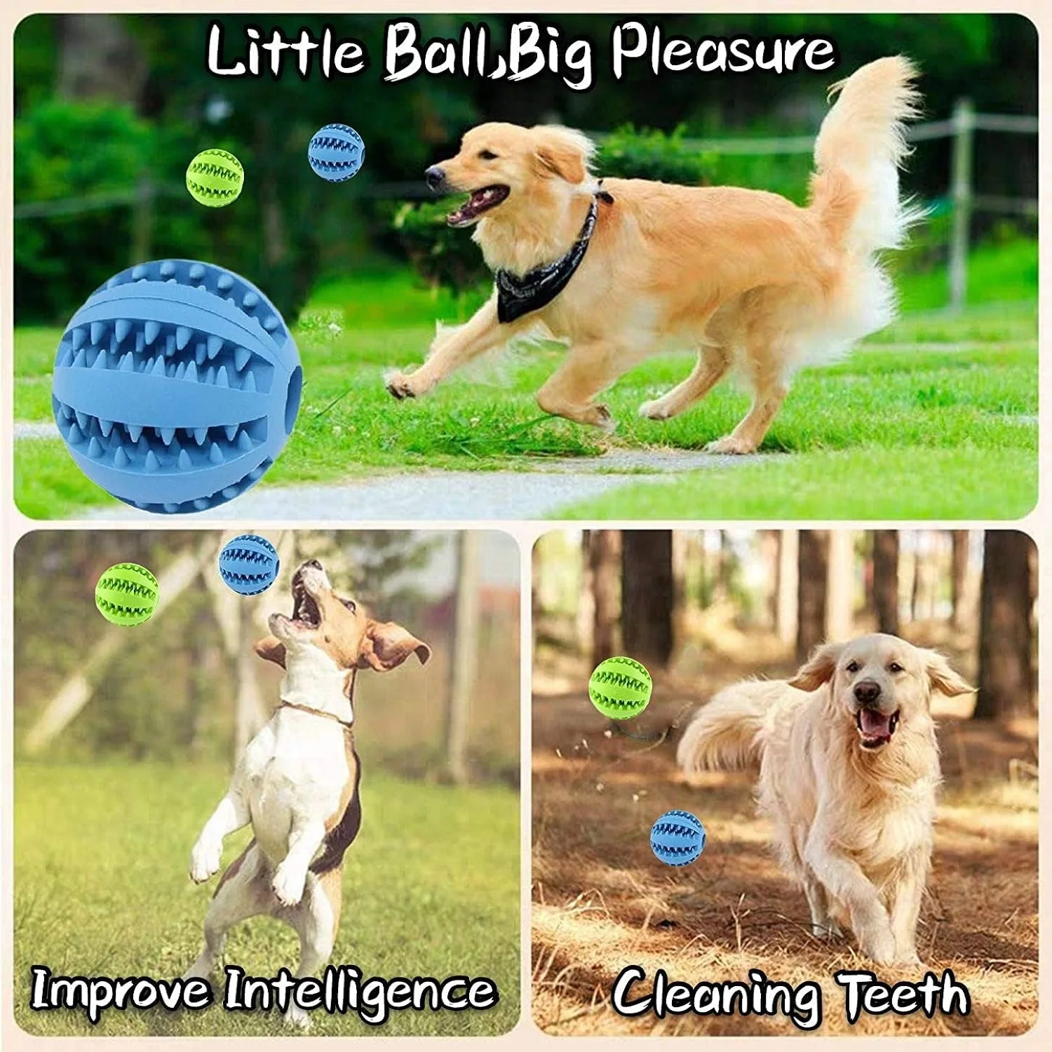 Rubber Dog Treat Ball Set 6