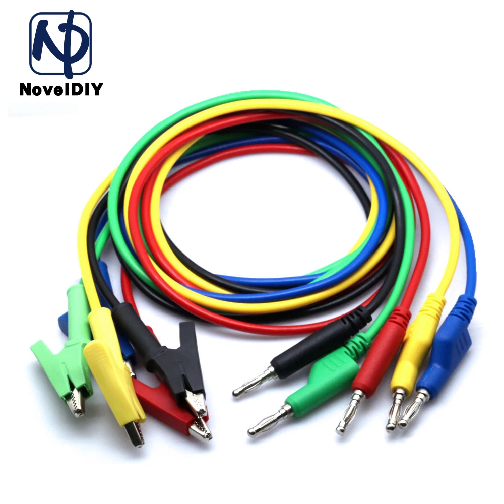 Double End Test lead Wire Line electrical Voltage 4mm Banana Plug Alligator Clip Crocodile 15A multimeter DIY Test Wires 1M alligator clips electric test clamp test clip